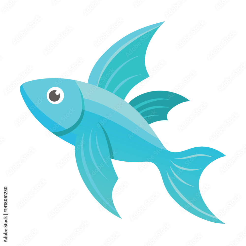 Naklejka premium vector illustration of a cartoon shark