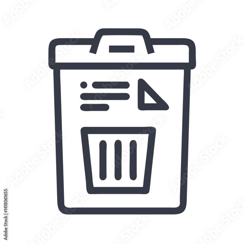 Recycle Bin Icon Representing Content Deletion and Digital File Removal
