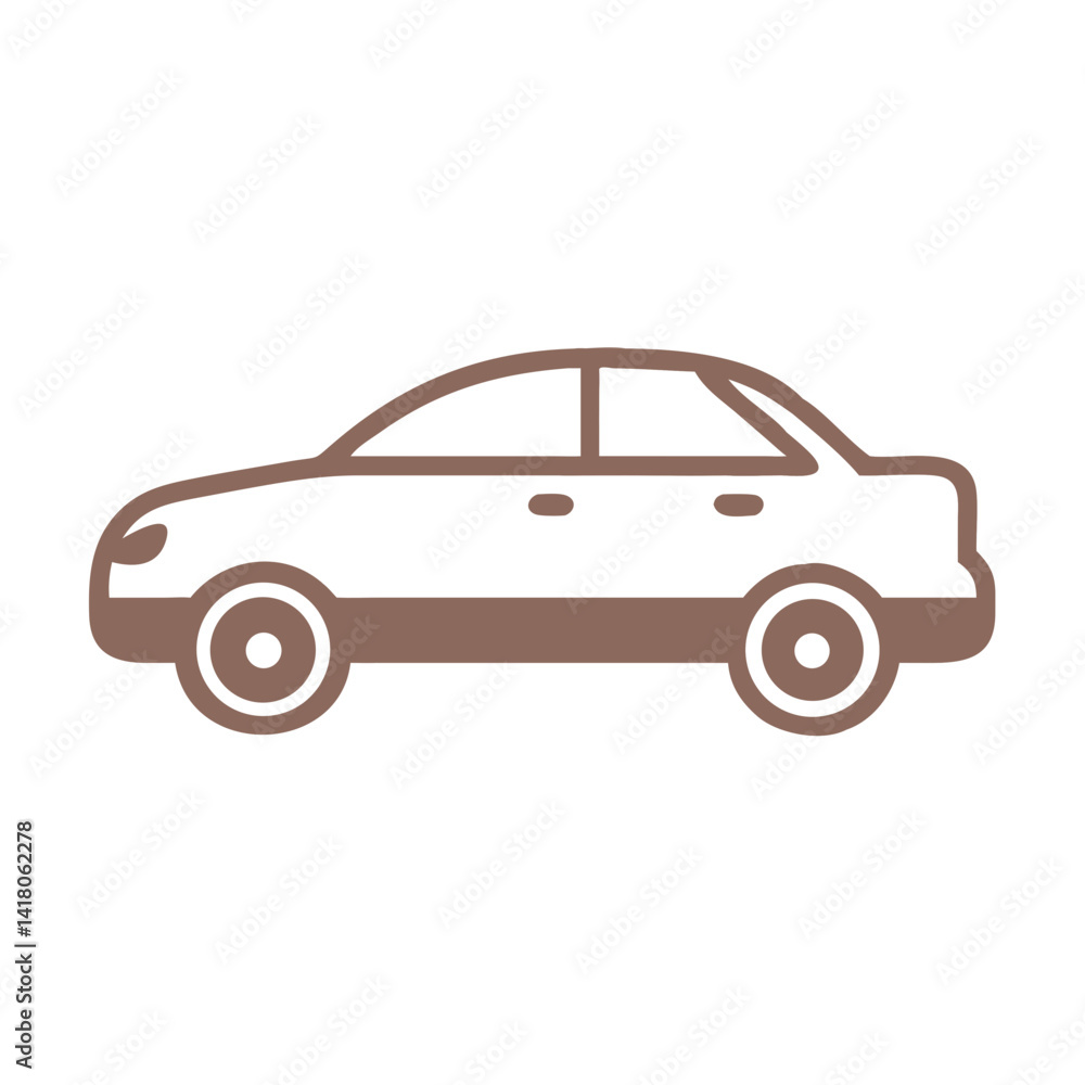 Fototapeta premium Sedan Car Icon Representing Passenger Vehicle and Comfortable Urban Transport