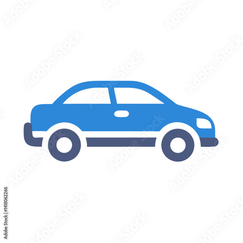 Sedan Car Icon Representing Passenger Vehicle and Comfortable Urban Transport