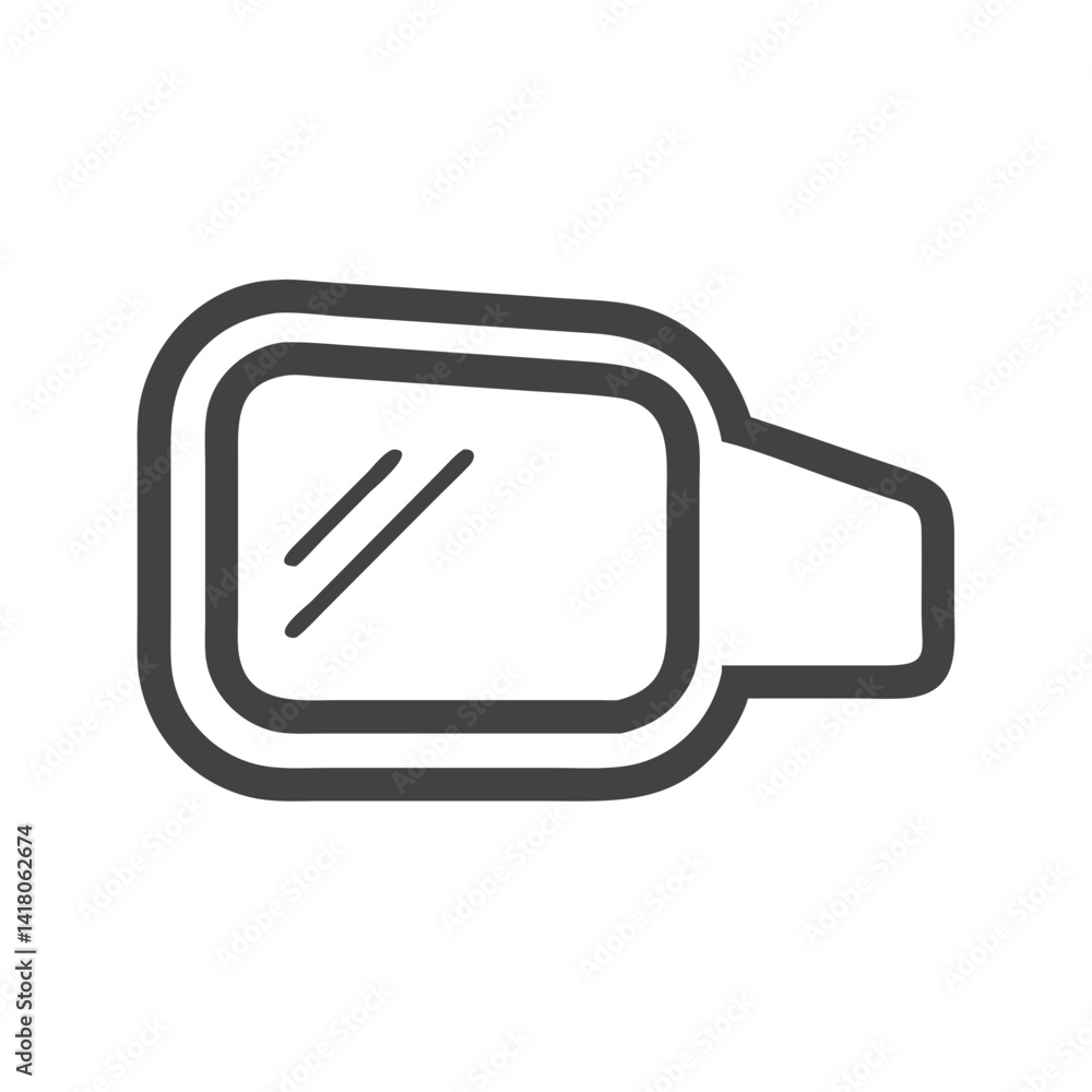 Side Mirror Icon Representing Rear View Component and Vehicle Safety Feature Side Mirror Icon Representing Rear View Component and Vehicle Safety Feature