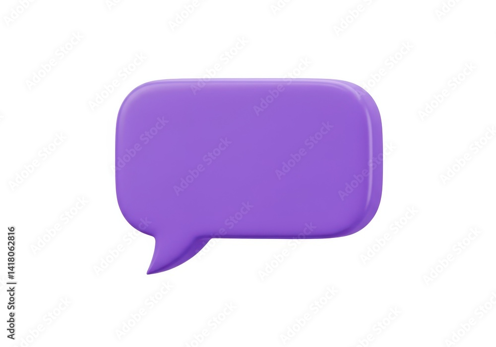 3d 3d purple speech bubble icon for communication isolated on white background 3d 3d purple speech bubble icon for communication isolated on white background