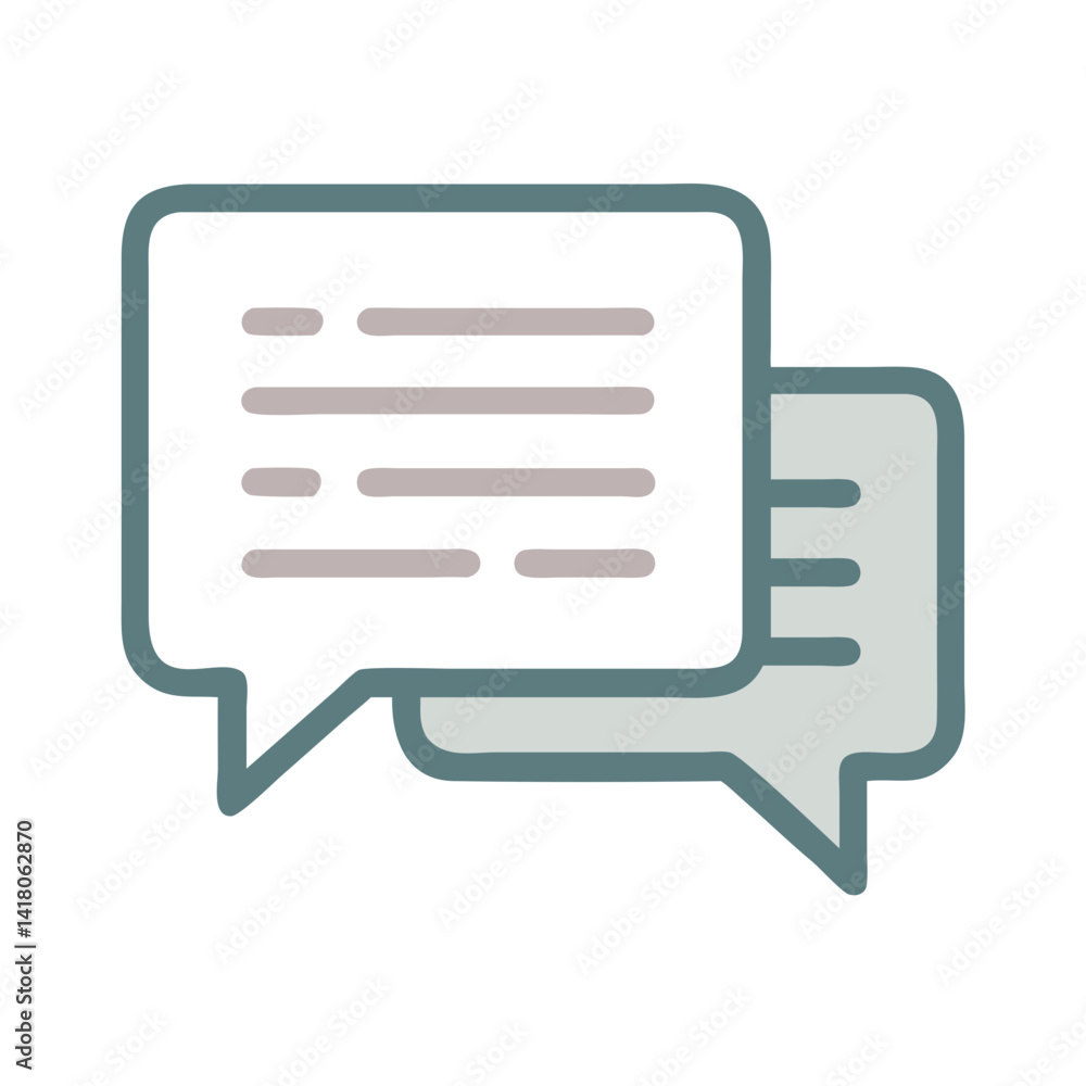 Speech Bubble Icon Representing Written Dialogue and Communication Text Speech Bubble Icon Representing Written Dialogue and Communication Text