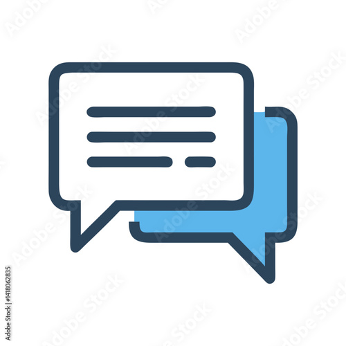 Speech Bubble Icon Representing Written Dialogue and Communication Text