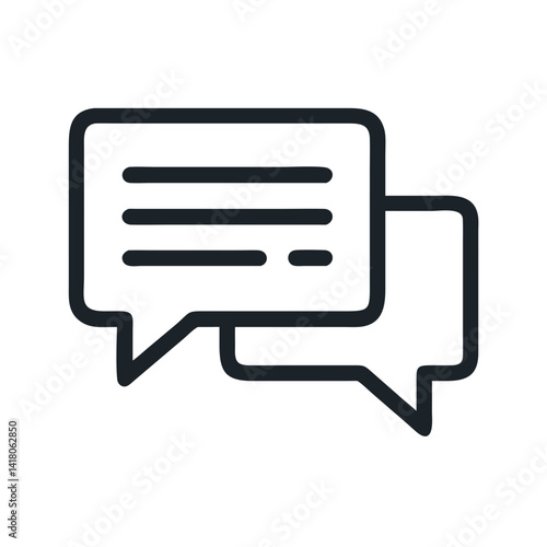Speech Bubble Icon Representing Written Dialogue and Communication Text