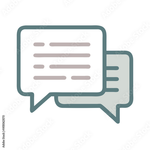 Speech Bubble Icon Representing Written Dialogue and Communication Text