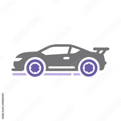 Sports Car Icon Representing Performance Vehicle and High-Speed Automotive Design