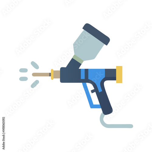 Spray Gun Icon Representing Auto Painting Tool and Vehicle Refinishing Equipment
