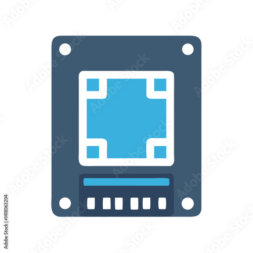 SSD Drive Icon Representing Solid-State Storage Device for High-Speed Data Access
