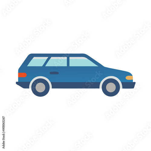 Station Wagon Icon Representing Family Vehicle and Spacious Car Design