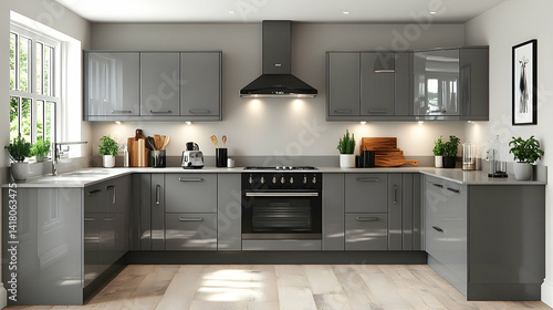 Modern gray kitchen design