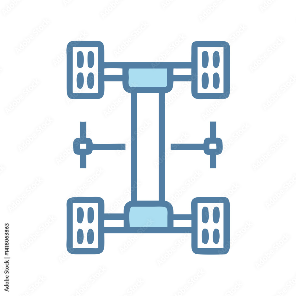 Vehicle Chassis Icon Representing Car Undercarriage and Structural Framework
Vehicle Chassis Icon Representing Car Undercarriage and Structural Framework