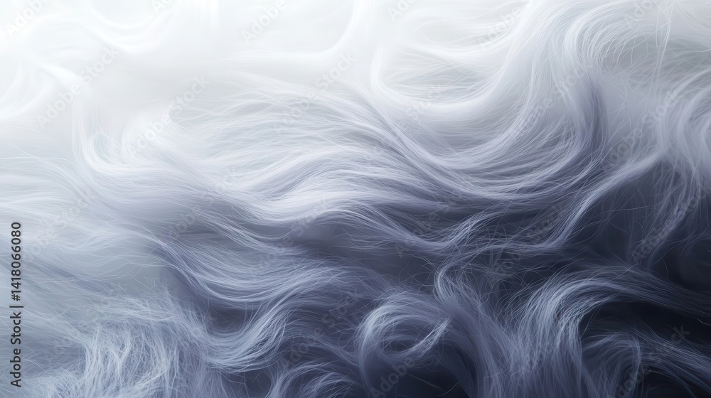 Fototapeta premium Flowing, textured, light-gray and dark-gray abstract waves.