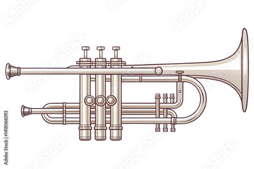 trumpet isolated on white background