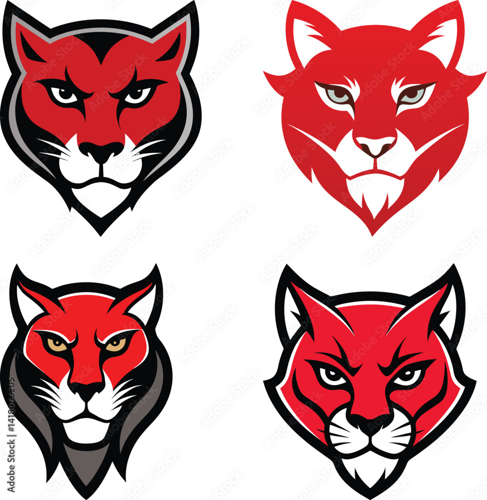 Fototapeta premium Puma head mascot logo design vector