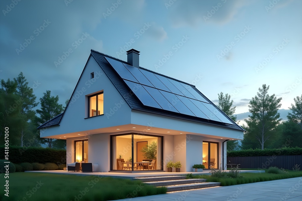 Energy-efficient home with smart appliances connected to the grid Energy-efficient home with smart appliances connected to the grid
