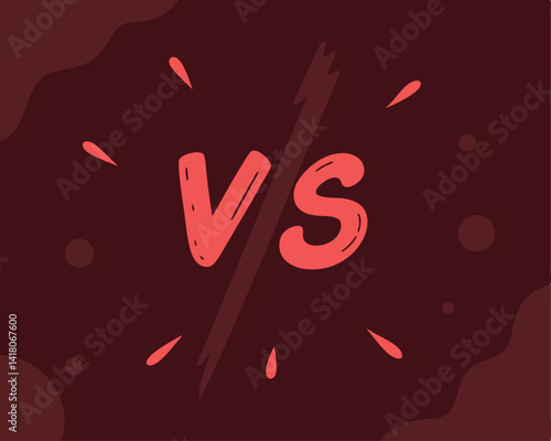 Versus Lightning Bolt Clash: Competition, Battle, Fight, and Confrontation Vector.