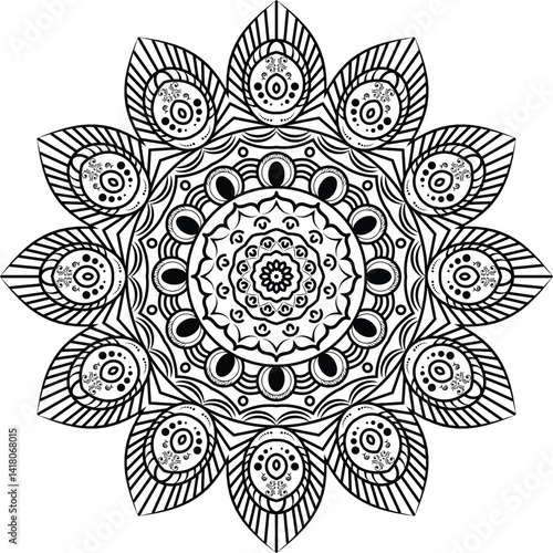 mandala icon, mandala silhouette vector illustration-simple silhouette illustration of mandala, perfect for mandala logos and icons
