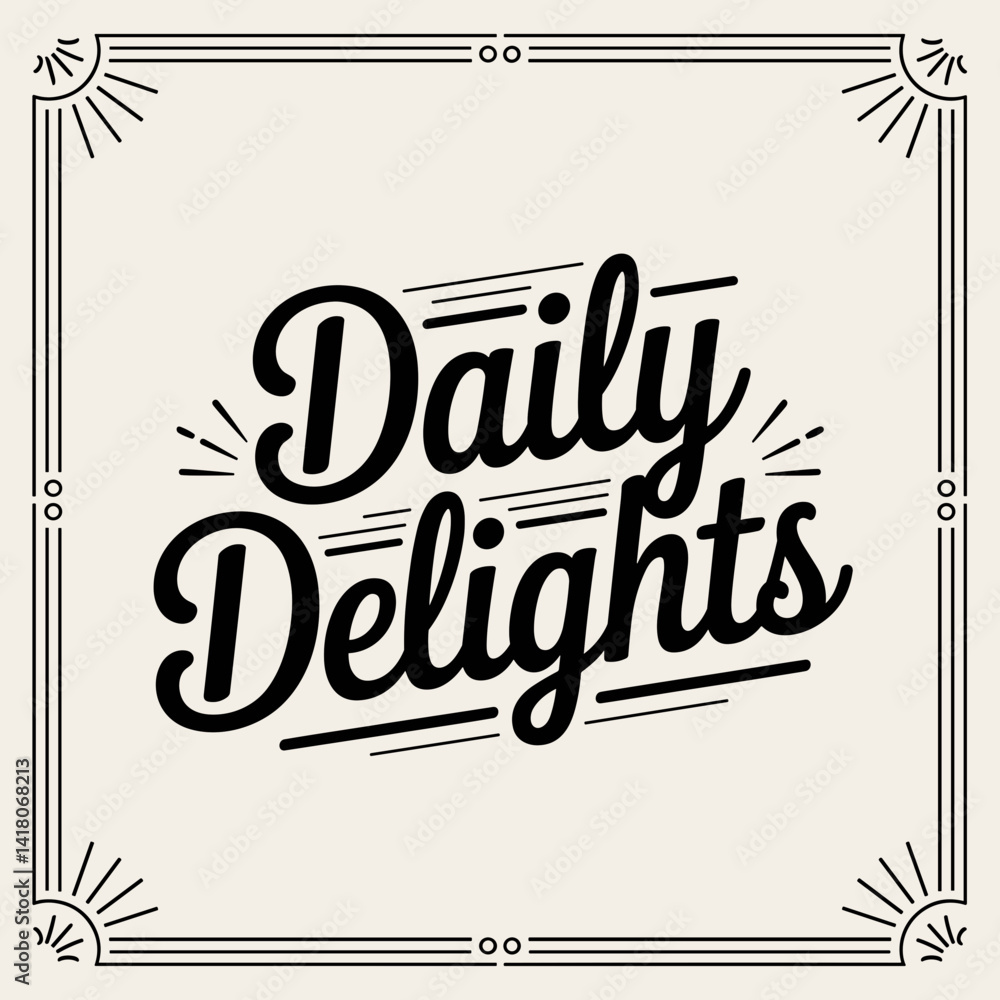Daily Delights Bakery Logo with Hand-lettered Charm Daily Delights Bakery Logo with Hand-lettered Charm