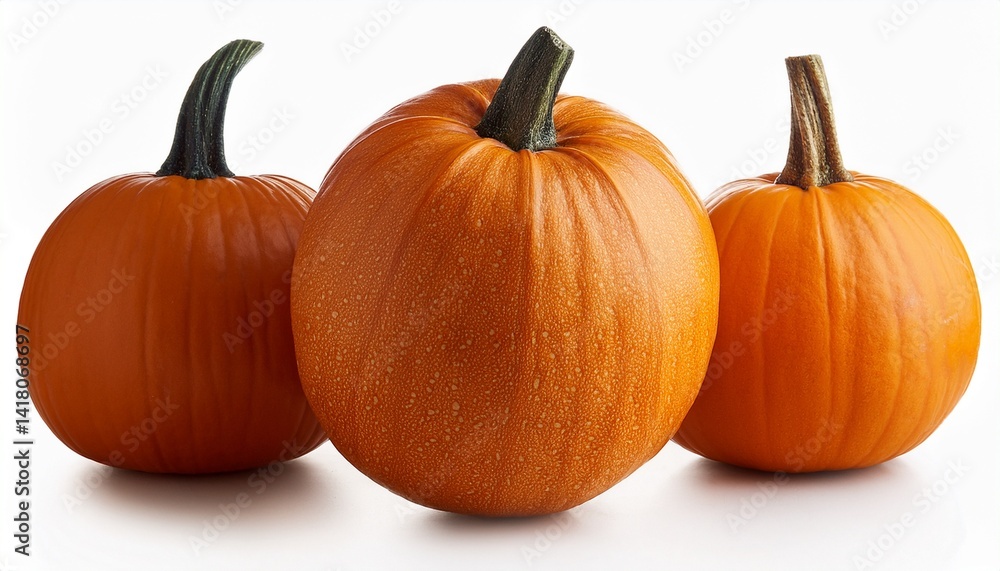 Fototapeta premium Three Pumpkins Isolated on White