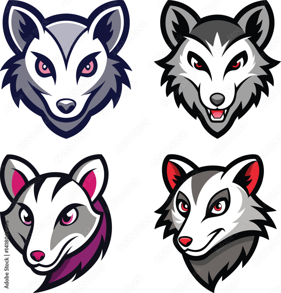 Possum head mascot logo design vector Possum head mascot logo design vector