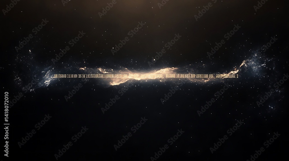 Cosmic text banner against a dark space backdrop. Cosmic text banner against a dark space backdrop.