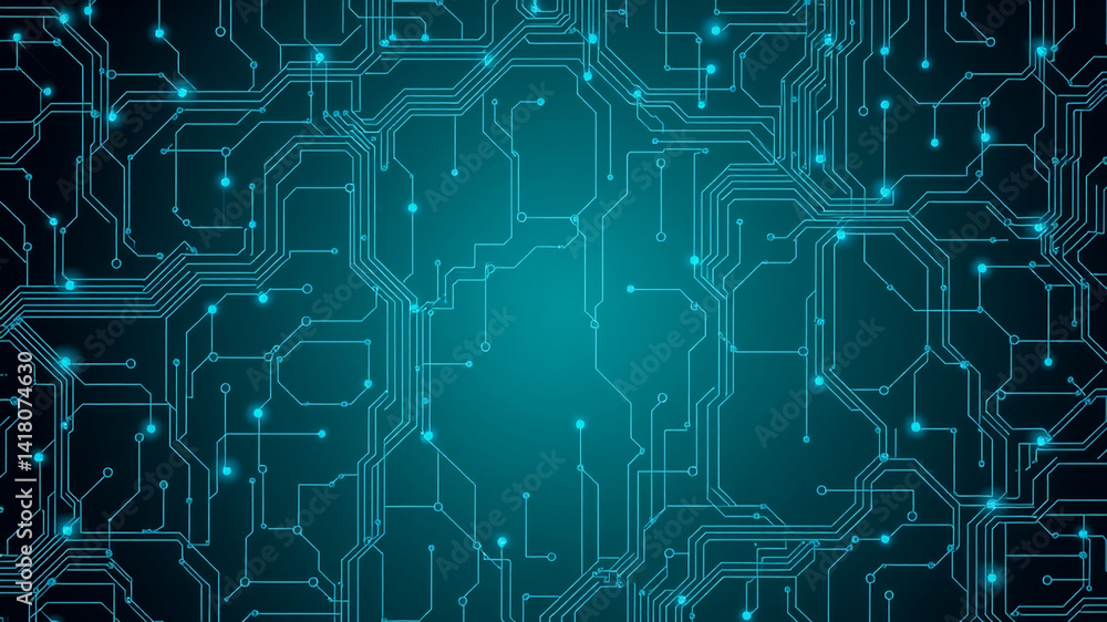 Fototapeta premium Abstract AI Technology Background Circuit Board Design for Business Presentations