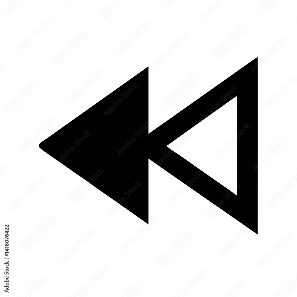 Rewind Check Icon Vector Illustration Rewind Check Icon Vector Illustration