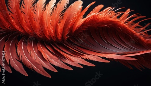 Obraz na płótnie Abstract vibrant red feathers w salonie