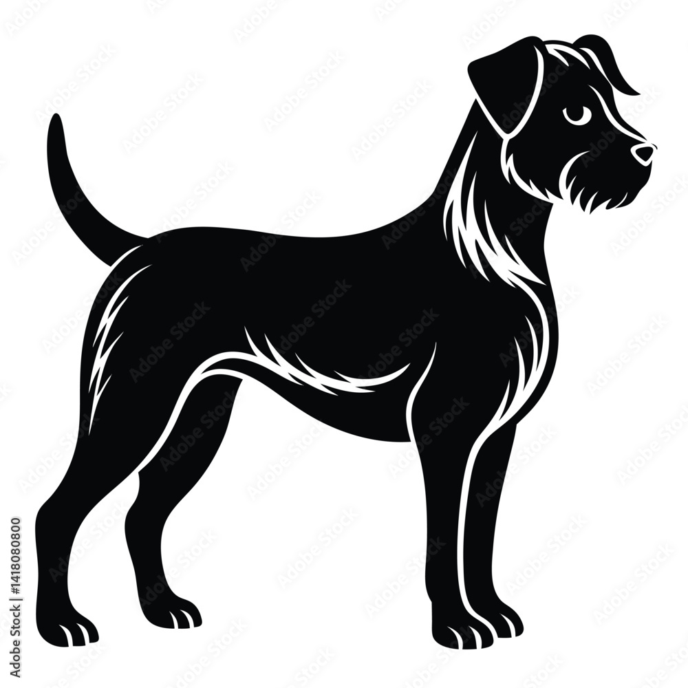 Vector black silhouette of a dog isolated on a white background Vector black silhouette of a dog isolated on a white background