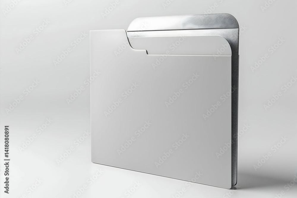 File folder mockup on white with tab sticking out File folder mockup on white with tab sticking out