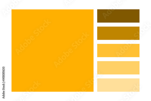 Yellow color palette. Bright bar layout. Golden tone rectangles. Vector gradient scheme.