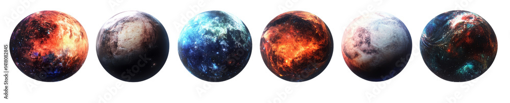 Six Cosmic Nebulae Ovoids Isolated on Transparent Background, Digital Art, Space Planets, Galaxy, Nebula, Space Six Cosmic Nebulae Ovoids Isolated on Transparent Background, Digital Art, Space Planets, Galaxy, Nebula, Space