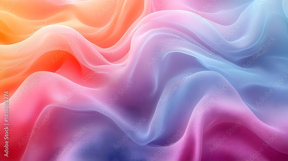 A vibrant display of flowing, rainbow-hued fabric. A vibrant display of flowing, rainbow-hued fabric.