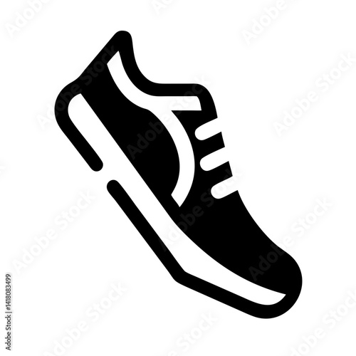 Running Shoe with Lace Design Icon Design