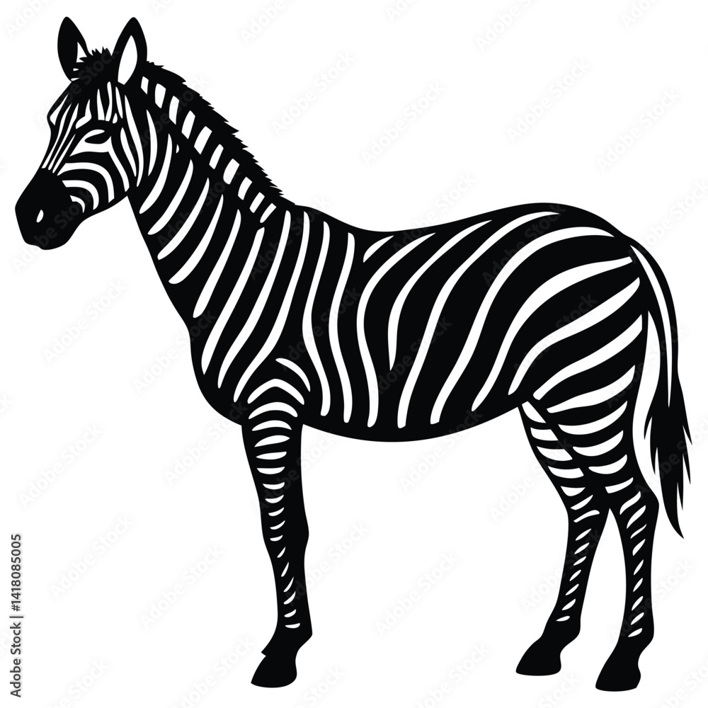 Obraz premium zebra black and white vector illustration