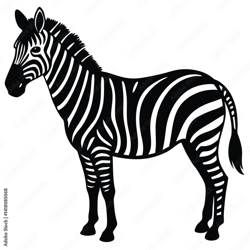 Fototapeta premium zebra black and white vector illustration