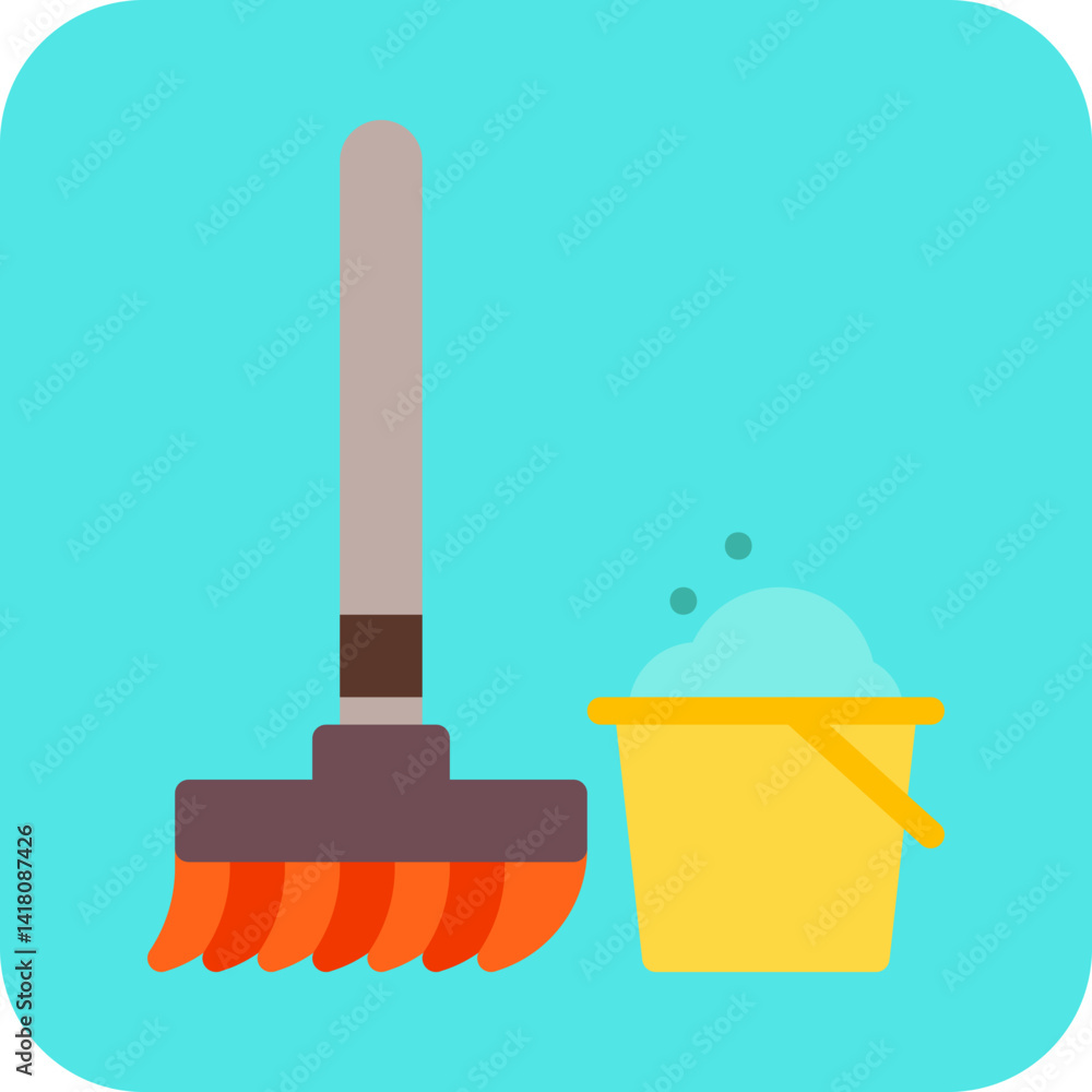 Floor Mop single icon vector illustration Floor Mop single icon vector illustration