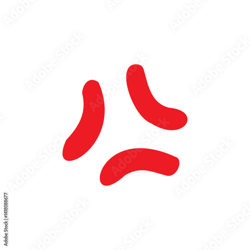 Hand drawn angry symbol. doodle anime anger symbol. angry comic icon. vector illustration