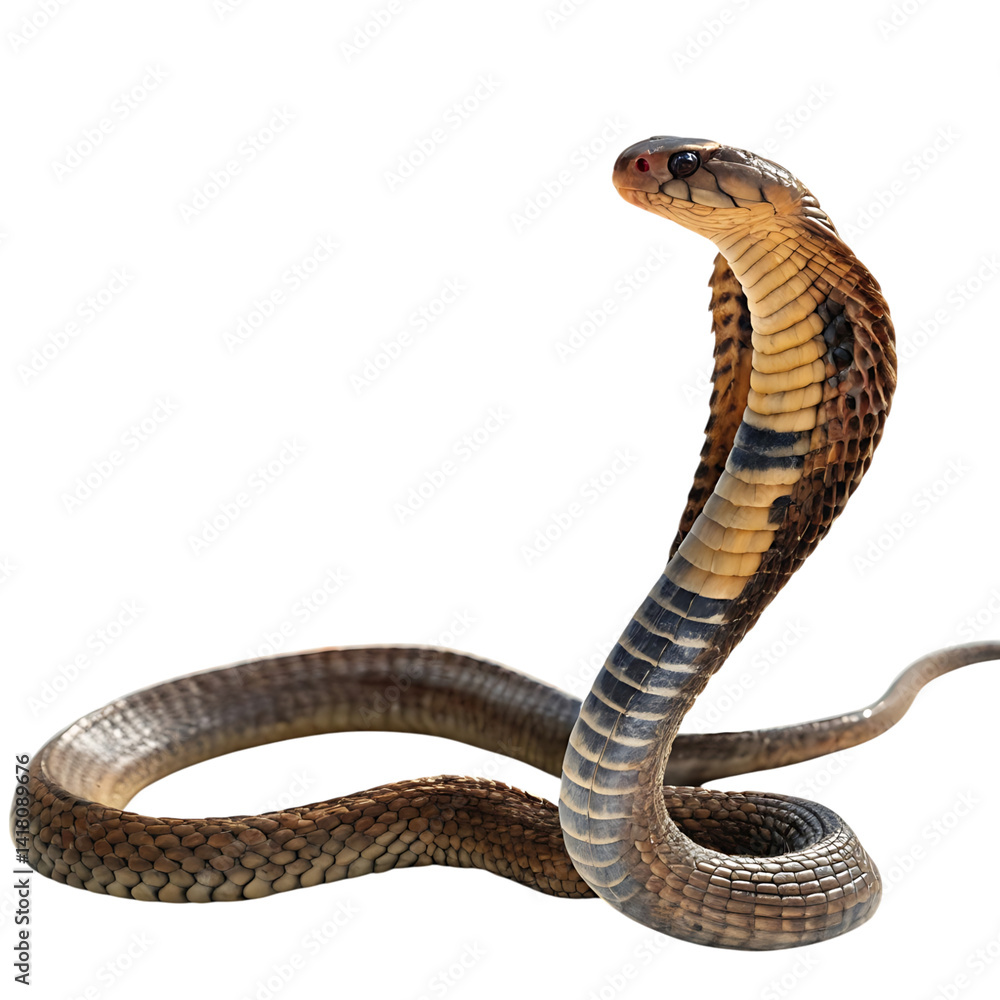 Naklejka premium cobra in Transparent Background Closeup of a Boa Constrictor Showing Detailed Scales and Pattern
