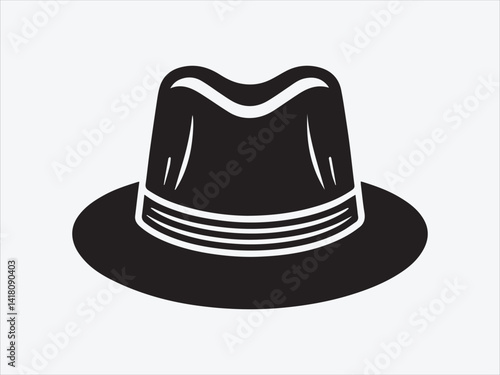 Hat Silhouette with Classic Brim and Crown Design for Fashion, Accessory, and Apparel