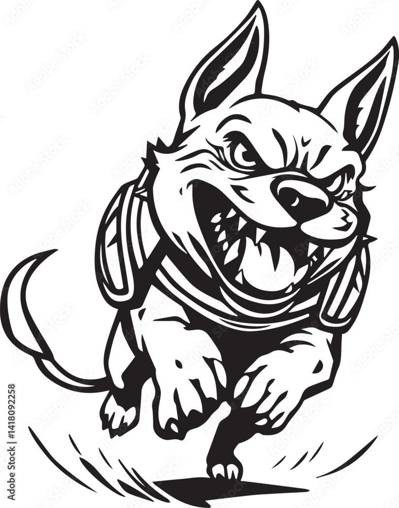 Fototapeta premium Werewolf in armour. Hand drawn vector illustration