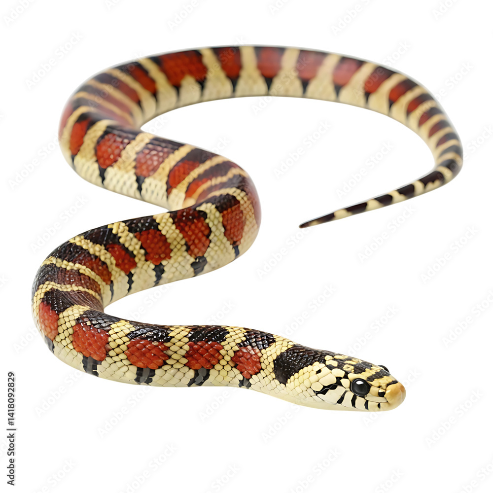 Naklejka premium desert kingsnake in Transparent Background Closeup of a Boa Constrictor Showing Detailed Scales and Pattern