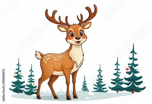 a charming cartoon deer wit...