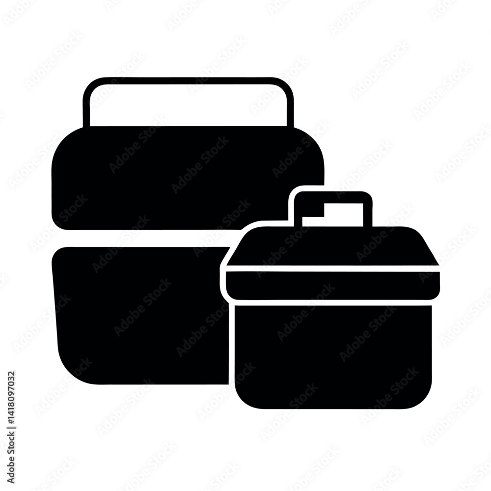 Food Box Black Silhouette Vector Design Food Box Black Silhouette Vector Design