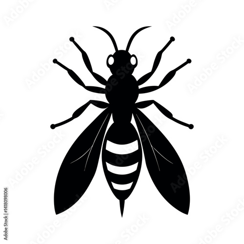 Insect Wasp Silhouette Design