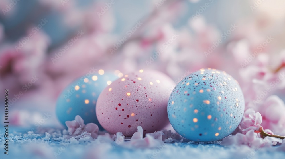 Colorful eggs in meadow Colorful eggs in meadow