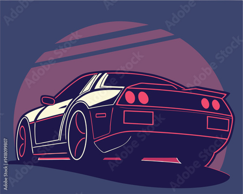 Sleek Sports Car Illustration: Modern Vehicle, Speed, and Automotive Design.