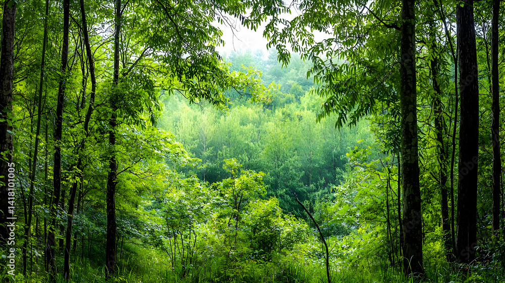 Obraz premium Dense Green Forest Canopy View