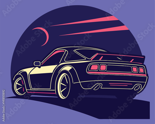 Sleek Sports Car Illustration: Modern Vehicle, Speed, and Automotive Design.